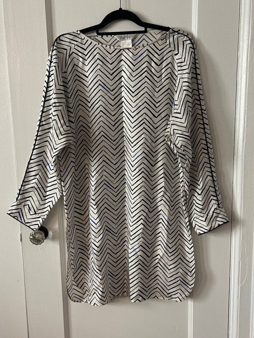 MaxMara Black and White Chevron Tunic